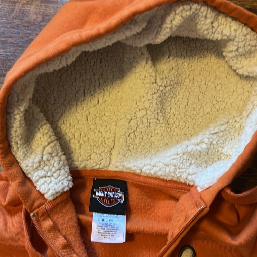 Harley Davidson Full Zip Hoodie Women’s XL Orange - Picture 4 of 6